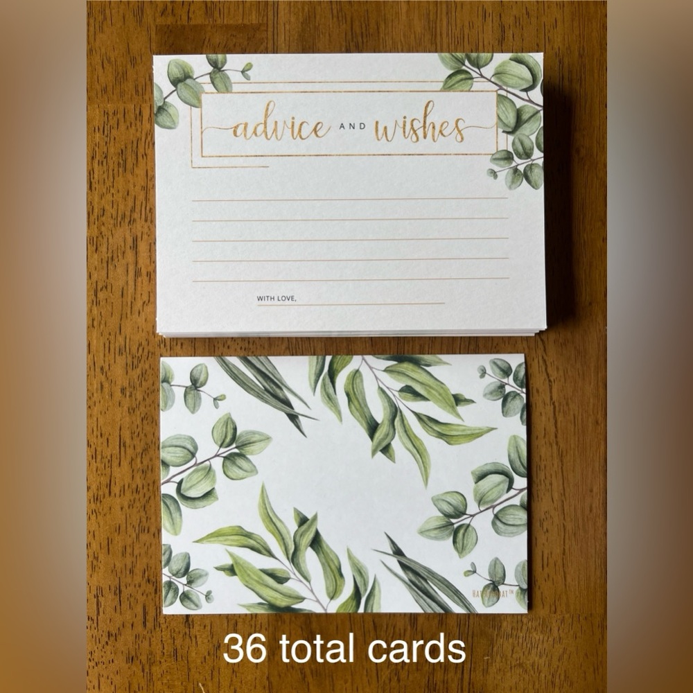 Bridal shower, advice, and wishes cards